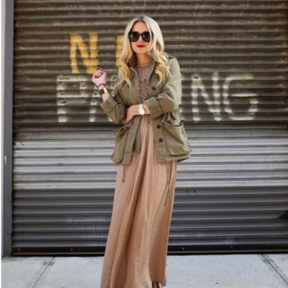 Zara army green utility jacket small